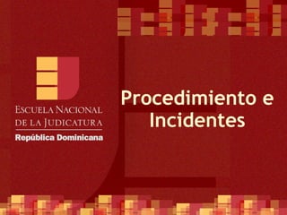 Procedimiento e
   Incidentes
 
