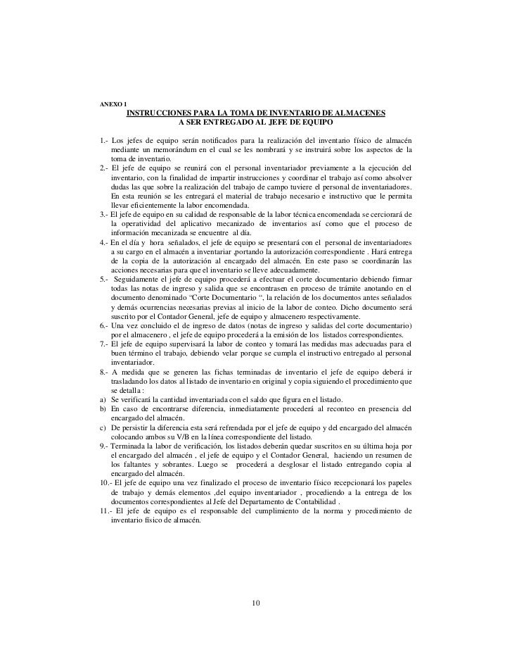 formato de informe de inventario