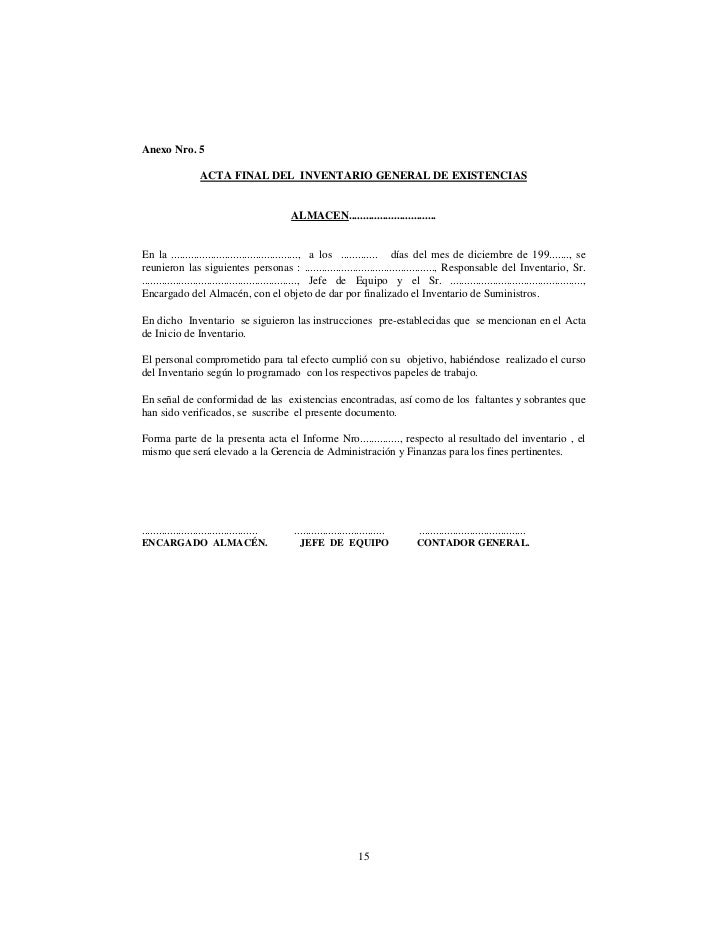 Procedimiento n° 003 toma de inventario existencias
