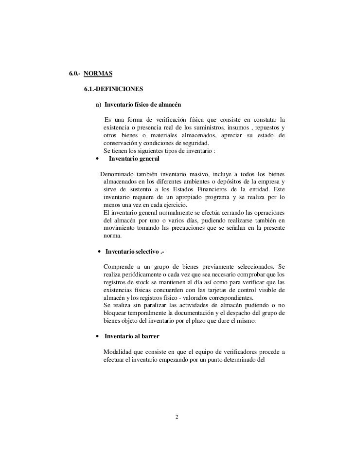 Procedimiento n° 003 toma de inventario existencias