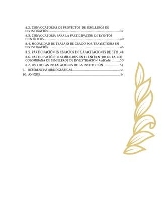 Procedimiento para la gestión de semilleros de investigación | PDF