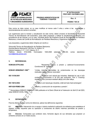 Procedimiento pruebas hidraulicas pemex | PDF