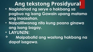 tekstong prosidyural powerpoint presentation | PPTX