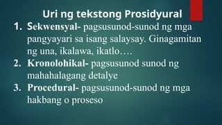 tekstong prosidyural powerpoint presentation | PPTX