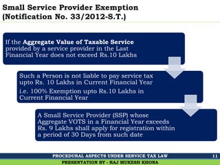 small service provider under service tax
