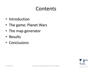 Procedural map generation for a RTS game | PPT