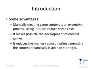 Procedural map generation for a RTS game | PPT