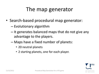 Procedural map generation for a RTS game | PPT