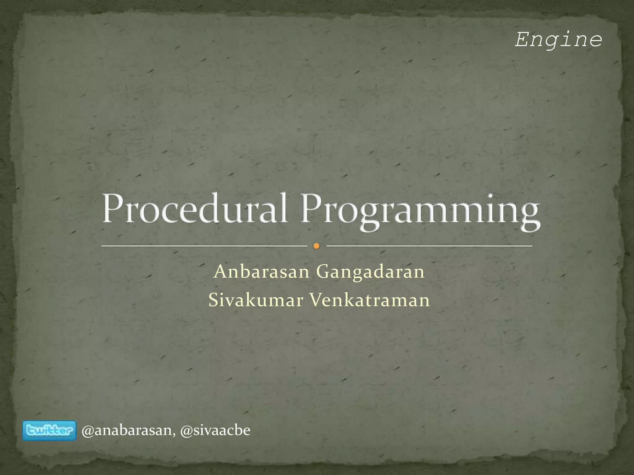 Procedural programming | PPTX | Programming Languages | Computing