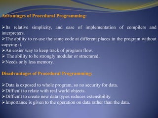 Procedural programming | PPT