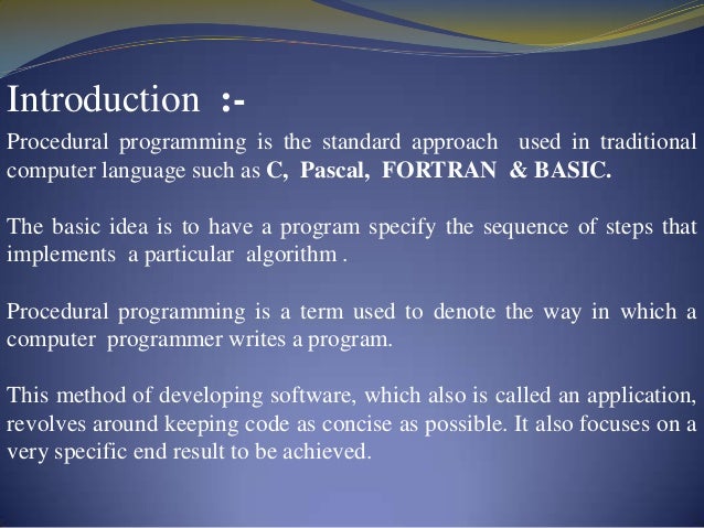 Procedural programming