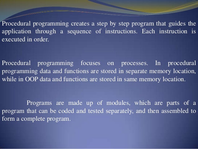 procedural programming language list