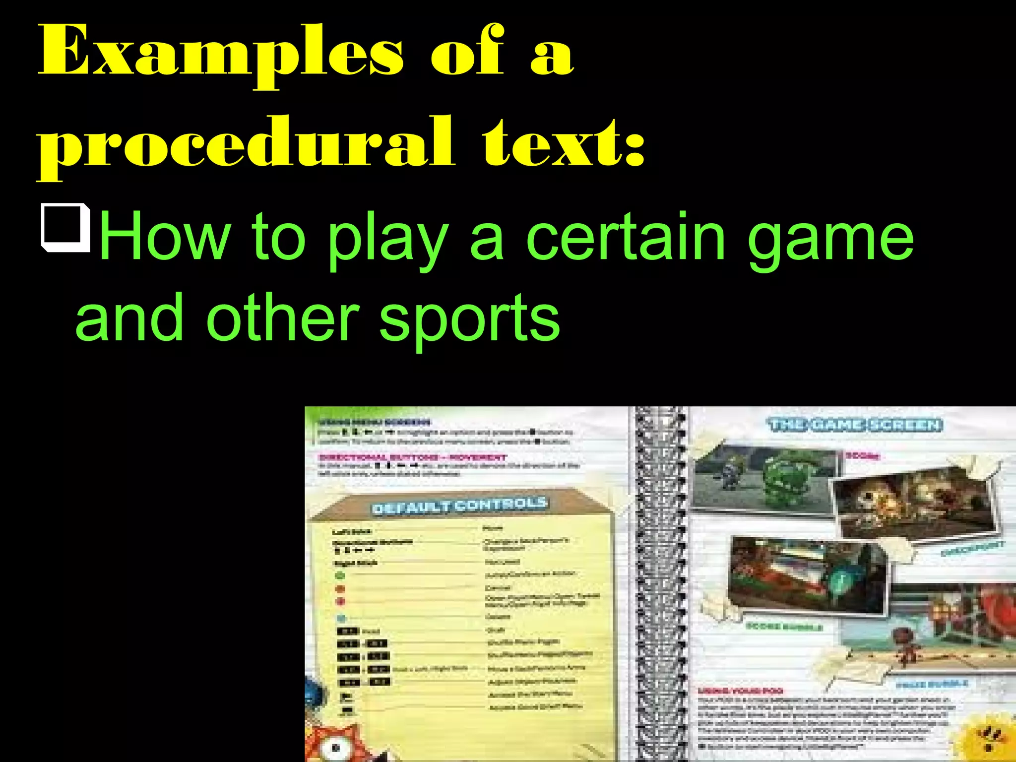 Features of a Procedural Text | PPT | Desktop Publishing | Computer ...