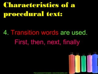 Features of a Procedural Text | PPT | Desktop Publishing | Computer ...