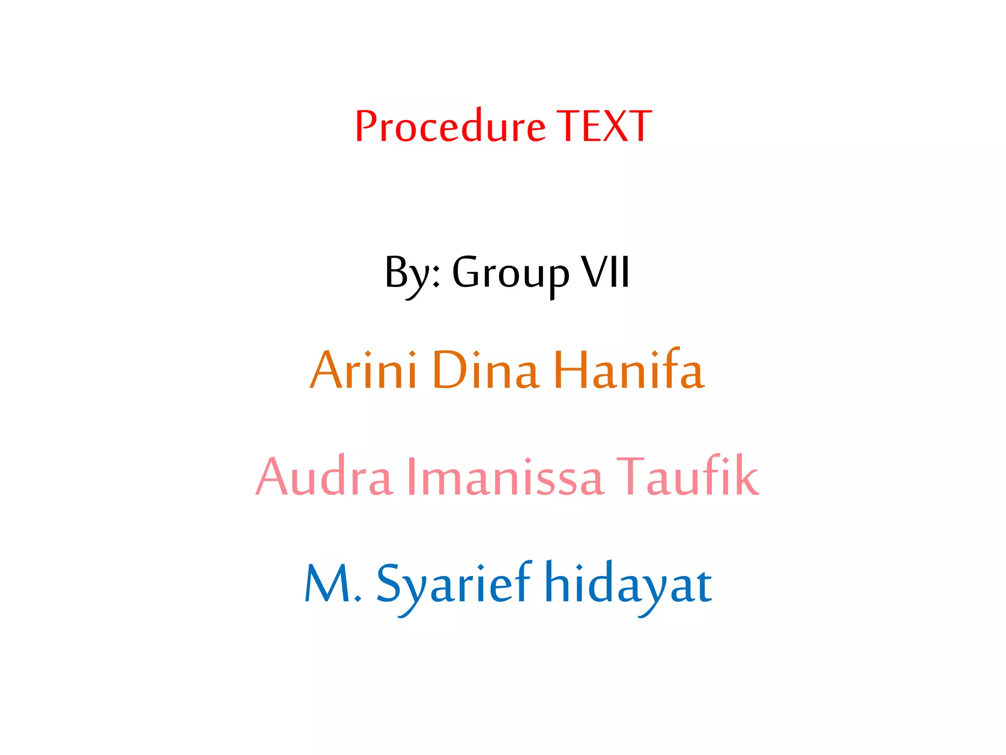 Procedural text | PPT