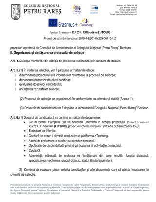 Proiect Erasmus+ KA229: EUtourism (EUTOUR)
Proiect de schimb interșcolar 2019-1-ES01-KA229-064134_2
Proiectul este realiza...