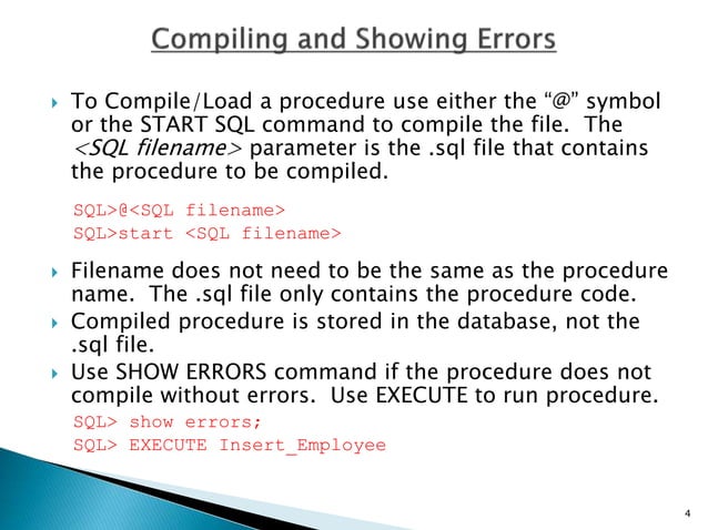 pl/sql Procedure | PPT