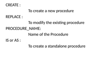 Pl/SQL Procedure,Function & Packages - sub programs | PPTX