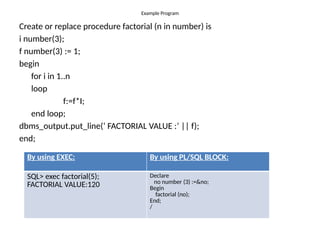 Pl/SQL Procedure,Function & Packages - sub programs | PPTX