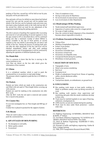 Procedure and construction of road under bridge by box pushing method | PDF