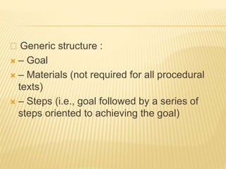 procedure Procedure Texts , tips, manuals and recipes.pptx | Free Download