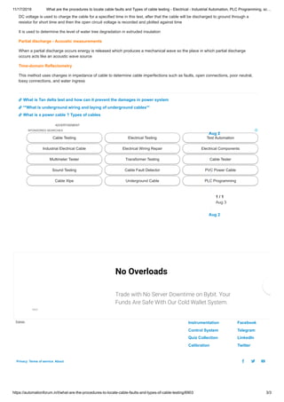 Procedure cable testing | PDF