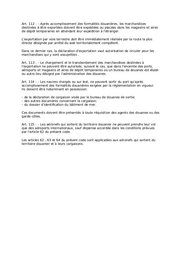 Procedure Dedouanement