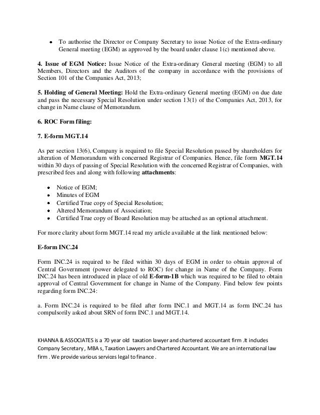 How To Change Company Name As Per Companies Act 2013