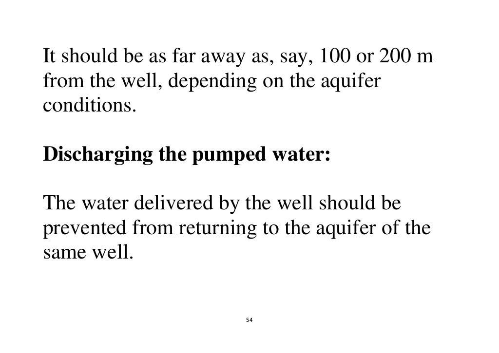 Procedure for conducting pumping tests
