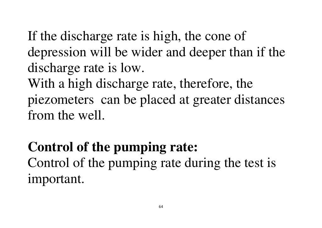 Procedure for conducting pumping tests
