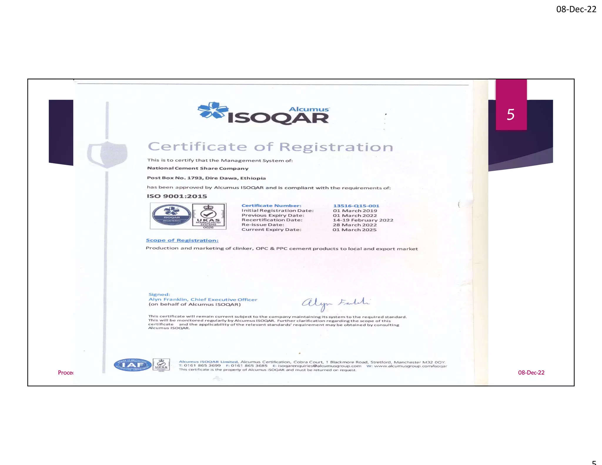 08-Dec-22
08-Dec-22
Procedure for Control of Documented Information
5
 