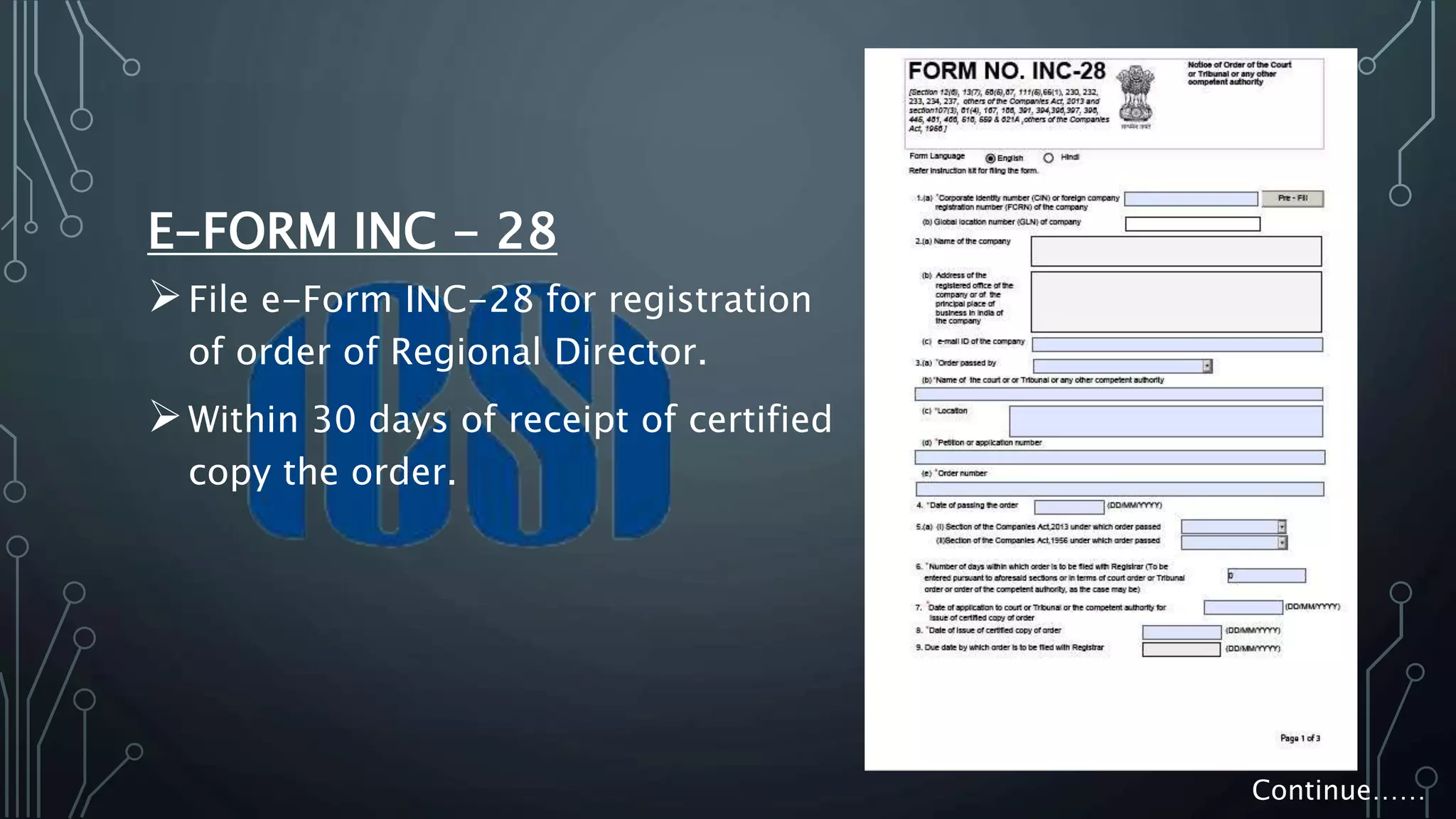 Procedure for shifting of registered office from one state to another ...