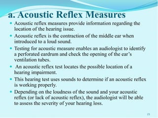 Procedure of hearing assessment | PDF