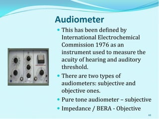 Procedure of hearing assessment | PDF