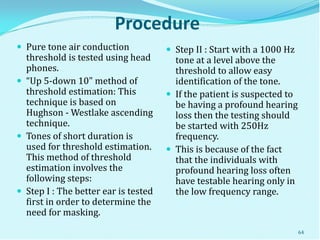 Procedure of hearing assessment | PDF