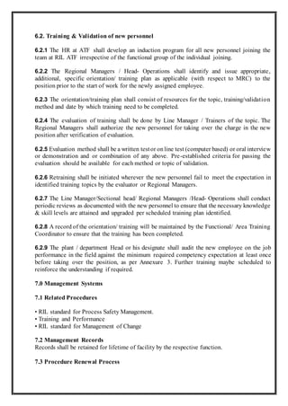 Procedure on management of change personnel | DOCX
