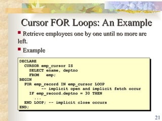 PL/SQL Stored Procedures And Cursors.ppt