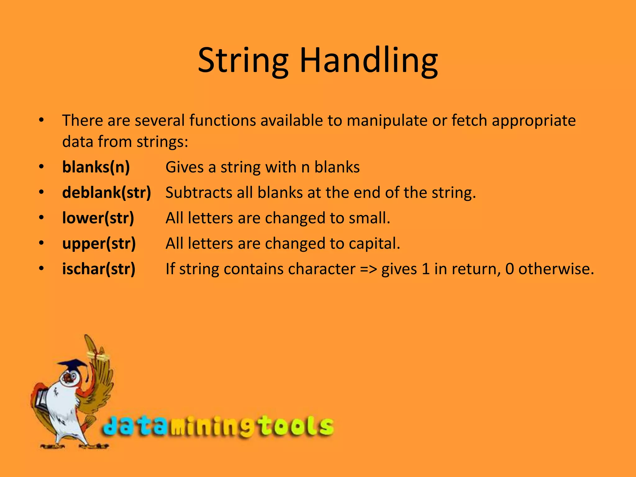  User Defined FunctionsAn example of a function: