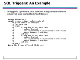 Trigger Sql Examples Procedures and triggers in SQL | PPTX