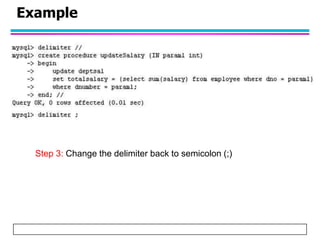 Procedures and triggers in SQL | PPT