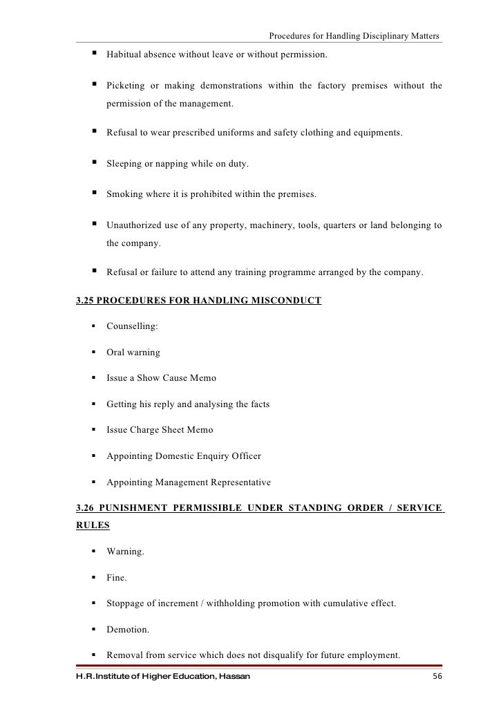 Procedures For Handling Disciplinary Matters In Ktms
