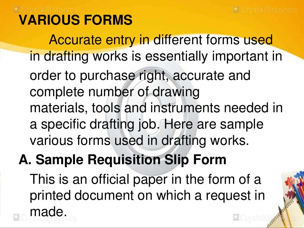 Procedures in receiving and storing tools and materials