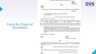Procedures to claim refund, rebate and duty drawback under customs | PPTX