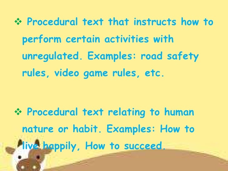 Procedure text