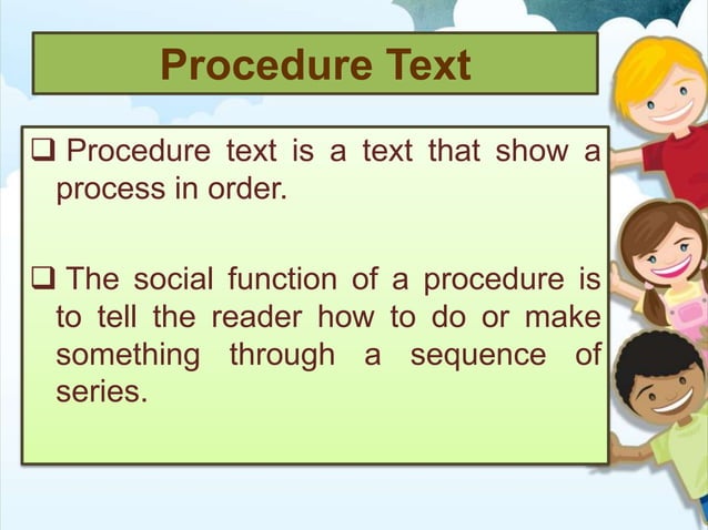 (PPT) Procedure text | PPTX | Cooking | Food & Drink