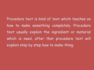 Procedure text | PPT