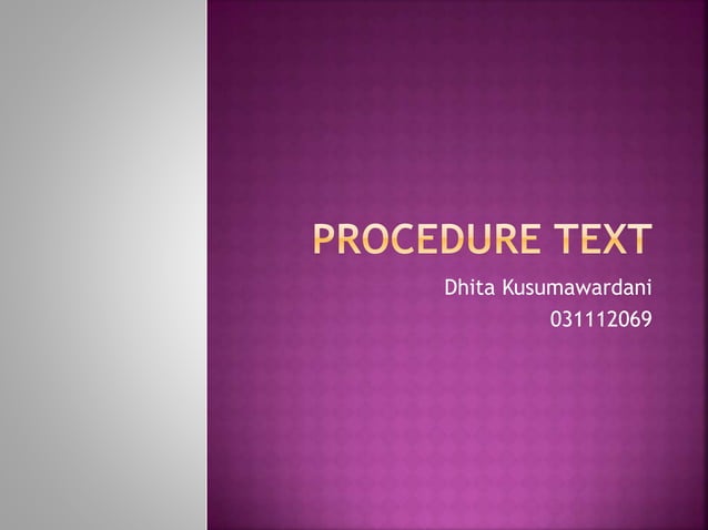 Procedure text | PPT