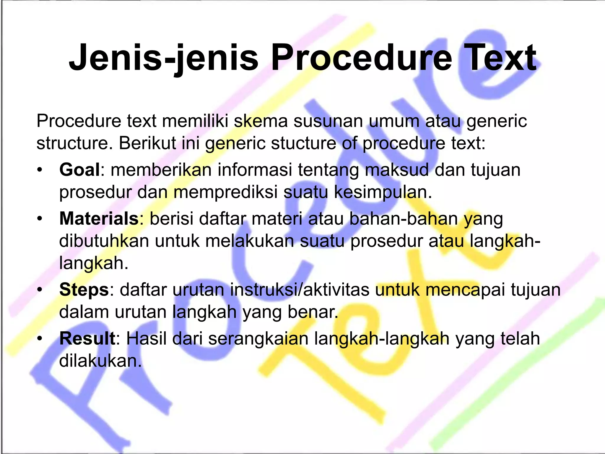Procedure text | PPT