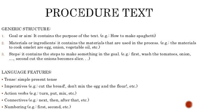 Procedure text