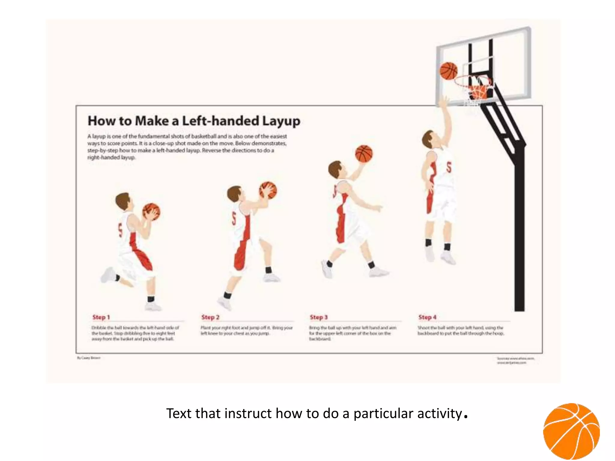 Text that instruct how to do a particular activity.
 